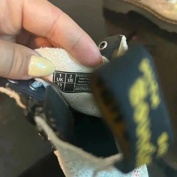 Dr. Martens 1460 PASCAL J Multicolor Leather Lace Up/Zip Ankle Kids Size 2 - Picture 5 of 5